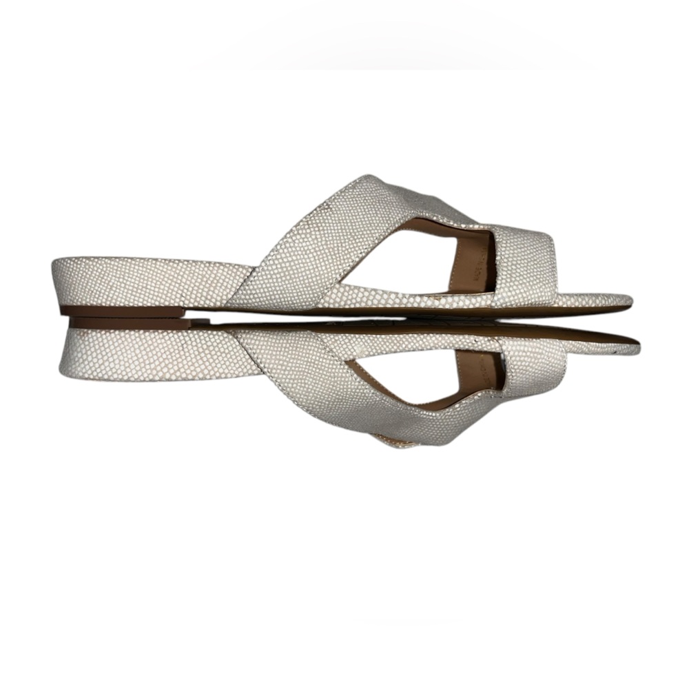 VAN ELi Tallis Cream Light Tan Snakeskin Embossed Leather Slide Sandals Size 9 N - Picture 3 of 7